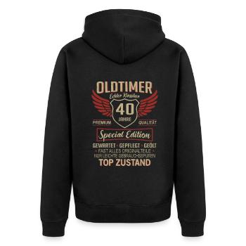 40e anniversaire 40 ans de voiture classique unique - Veste à capuche bio Premium Unisexe - noir - Dos - Nico (187cm)
