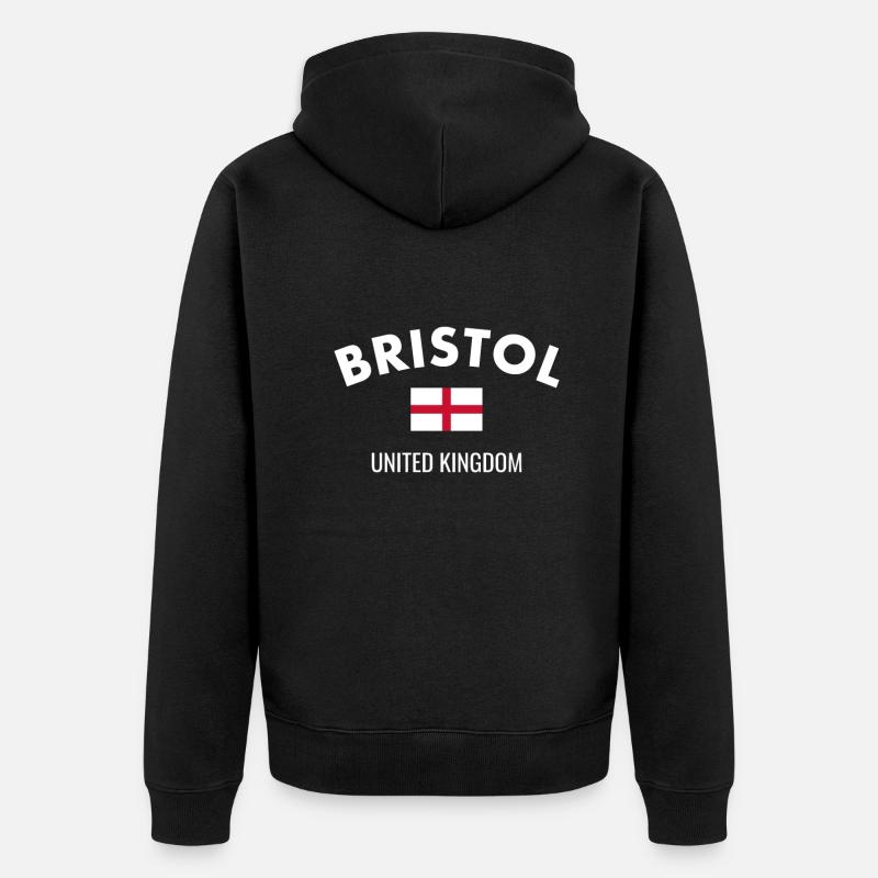 Bristol Angleterre Anglais Drapeau Anglais - Veste à capuche bio Premium Unisexe - noir
