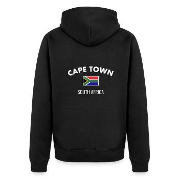 Cape Town Afrique du Sud Drapeau sud-africain - Veste à capuche bio Premium Unisexe - noir - Dos - Nico (187cm)