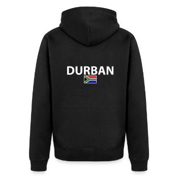 Durban South Africa South African Flag - Unisex Premium Organic Zip Hoodie - black - Back - Nico (187cm)