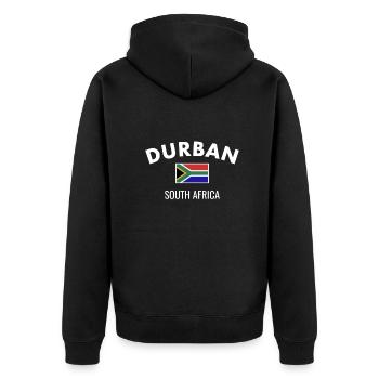 Durban South Africa South African Flag - Unisex Premium Organic Zip Hoodie - black - Back - Nico (187cm)