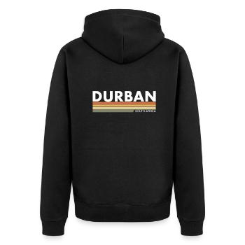 Durban South Africa Retro South African South African - Unisex Premium Organic Zip Hoodie - black - Back - Nico (187cm)