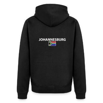 Johannesburg Südafrika Südafrikanische Flagge - Unisex Premium Bio Zip Hoodie - Schwarz - Hinten - Nico (187cm)