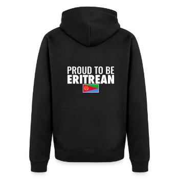 Proud To Be Eritrean Eritrea Eritreische Flagge - Unisex Premium Bio Zip Hoodie - Schwarz - Hinten - Nico (187cm)