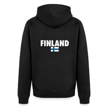 Finland Finland Finnish flag Finn - Unisex Premium Organic Zip Hoodie - black - Back - Nico (187cm)