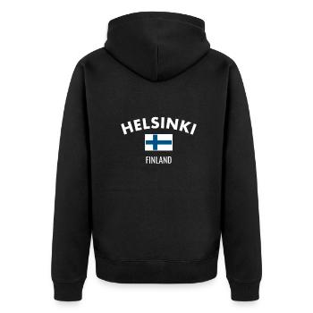 Helsinki Finlande Finlande Drapeau finlandais Finn - Veste à capuche bio Premium Unisexe - noir - Dos - Nico (187cm)
