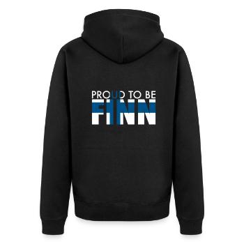 Proud To Be Finn Finland Finnish Flag Finn - Unisex Premium Organic Zip Hoodie - black - Back - Nico (187cm)