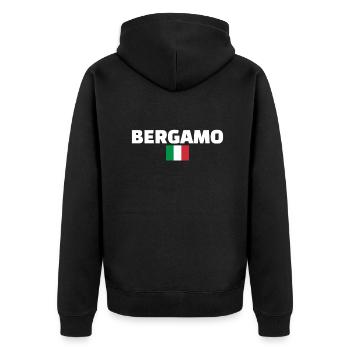 Bergamo Italien Italienische Flagge Italiener - Unisex Premium Bio Zip Hoodie - Schwarz - Hinten - Nico (187cm)