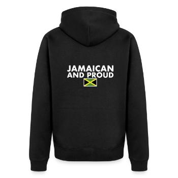 Jamaïcain et fier drapeau jamaïcain - Veste à capuche bio Premium Unisexe - noir - Dos - Nico (187cm)