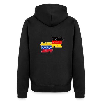 Venezuela Deutschland Flagge Deutsch Venezolaner - Unisex Premium Bio Zip Hoodie - Schwarz - Hinten - Nico (187cm)