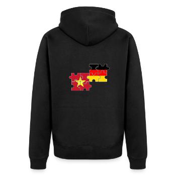 Vietnam Germany Flag German Vietnamese - Unisex Premium Organic Zip Hoodie - black - Back - Nico (187cm)