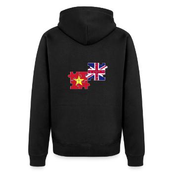 Vietnam UK Flag British Vietnamese - Unisex Premium Organic Zip Hoodie - black - Back - Nico (187cm)