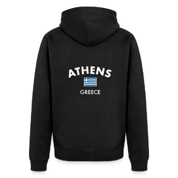 Athens Greece Greek Flag Greek - Unisex Premium Organic Zip Hoodie - black - Back - Nico (187cm)