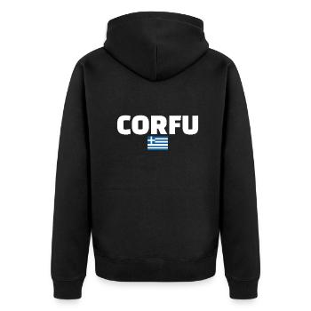 Corfou Grèce Drapeau grec Grec - Veste à capuche bio Premium Unisexe - noir - Dos - Nico (187cm)