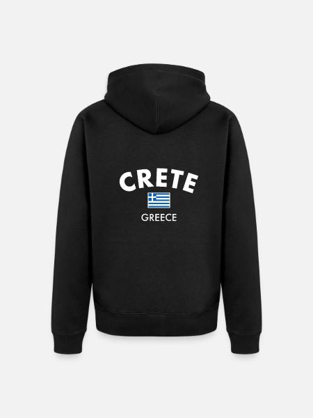 Crete Greece Greek Flag Greek - Unisex Premium Organic Zip Hoodie - black