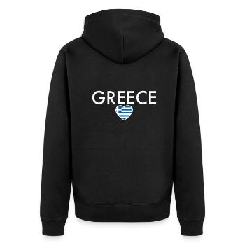 Greece Greece Greek Flag Greek - Unisex Premium Organic Zip Hoodie - black - Back - Nico (187cm)