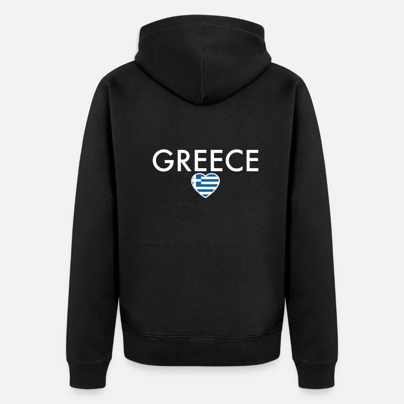 Grèce Grèce Drapeau grec Grec - Veste à capuche bio Premium Unisexe - noir