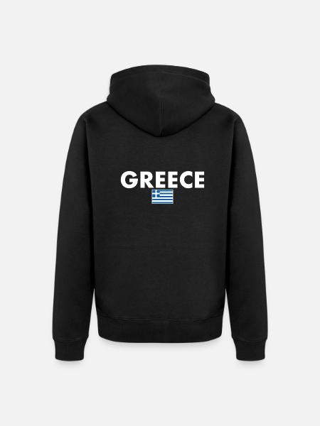 Grèce Grèce Drapeau grec Grec - Veste à capuche bio Premium Unisexe - noir