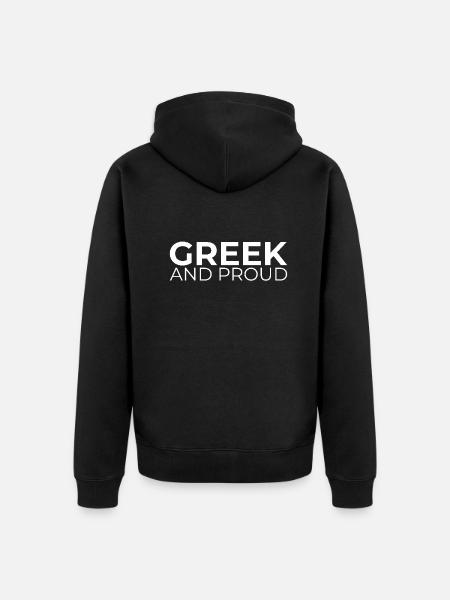 Grec et fière Grèce Grec - Veste à capuche bio Premium Unisexe - noir