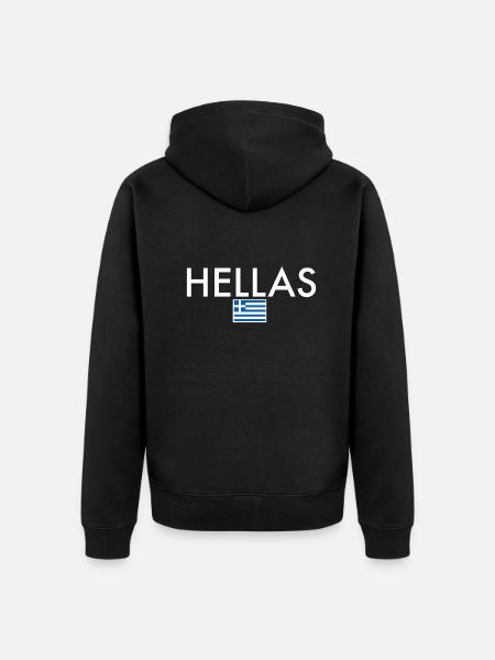 Hellas Grèce Drapeau grec Grec - Veste à capuche bio Premium Unisexe - noir
