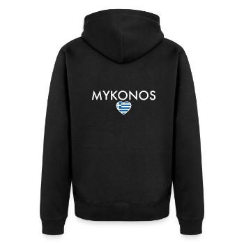 Mykonos Grèce Drapeau grec Grec - Veste à capuche bio Premium Unisexe - noir - Dos - Nico (187cm)