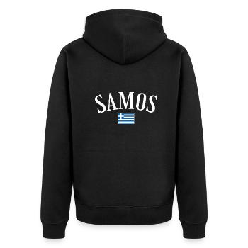 Samos Greece Greek Flag Greek - Unisex Premium Organic Zip Hoodie - black - Back - Nico (187cm)