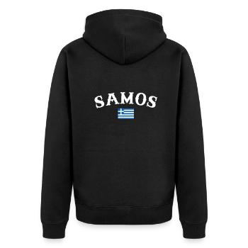 Samos Greece Greek Flag Greek - Unisex Premium Organic Zip Hoodie - black - Back - Nico (187cm)