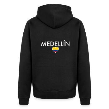 Medellín Colombie Drapeau colombien - Veste à capuche bio Premium Unisexe - noir - Dos - Nico (187cm)