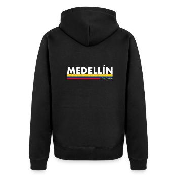 Medellín Colombie Colombie Drapeau colombien - Veste à capuche bio Premium Unisexe - noir - Dos - Nico (187cm)