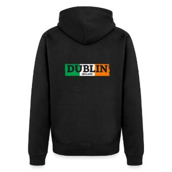 Dublin Ireland Ireland Irish Flag Proud Irishman - Unisex Premium Organic Zip Hoodie - black - Back - Nico (187cm)