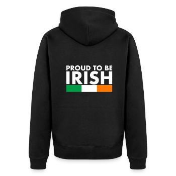 Proud To Be Irish Ireland Irish Flag - Unisex Premium Organic Zip Hoodie - black - Back - Nico (187cm)
