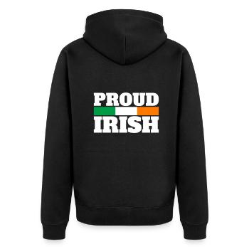 Fier Irlandais Irlande Drapeau Irlandais Fier Irlandais - Veste à capuche bio Premium Unisexe - noir - Dos - Nico (187cm)