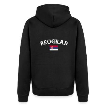 Belgrade Belgrade Serbie Drapeau serbe Serbie - Veste à capuche bio Premium Unisexe - noir - Dos - Nico (187cm)