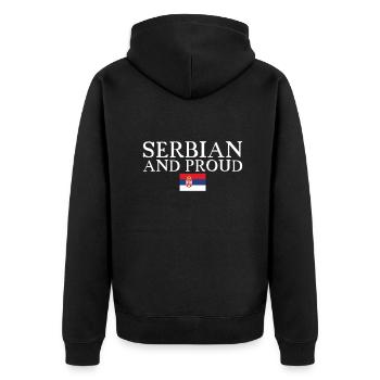 Serbe Et Fier Serbie Drapeau Serbe Serbe - Veste à capuche bio Premium Unisexe - noir - Dos - Nico (187cm)