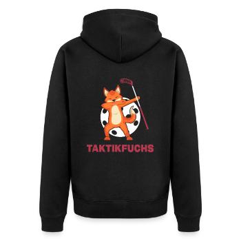 floorball unihockey floorballtaktik bandy - Unisex Premium Bio Zip Hoodie - Schwarz - Hinten - Nico (187cm)