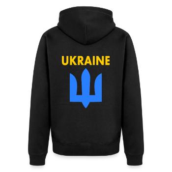 Ukraine - Veste à capuche bio Premium Unisexe - noir - Dos - Nico (187cm)
