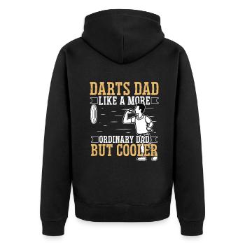 Darts Dad Like a more ordinary - Unisex Premium Bio Zip Hoodie - Schwarz - Hinten - Nico (187cm)
