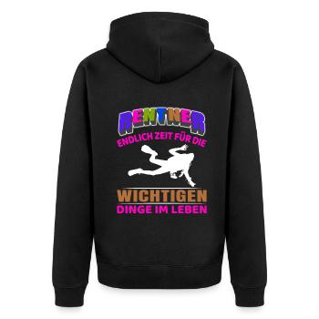 Rentner Rente Rentenbeginn tauchen Taucher - Unisex Premium Bio Zip Hoodie - Schwarz - Hinten - Nico (187cm)