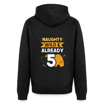 5 Jahre Geburtstag Junge Mädchen Imker Biene - Unisex Premium Bio Zip Hoodie - Schwarz - Hinten - Nico (187cm)
