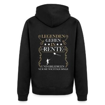 Rentner Rente Rentenbeginn Drachen steigen - Unisex Premium Bio Zip Hoodie - Schwarz - Hinten - Nico (187cm)