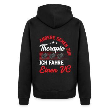 6 Zylinder Tuner Tuning V6 - Unisex Premium Bio Zip Hoodie - Schwarz - Hinten - Nico (187cm)