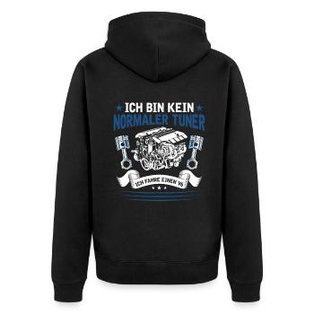 6 Zylinder Tuner Tuning V6 - Unisex Premium Bio Zip Hoodie - Schwarz - Hinten - Nico (187cm)