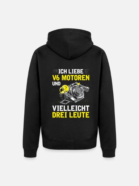 6 Zylinder Tuner Tuning V6 - Unisex Premium Bio Zip Hoodie - Schwarz