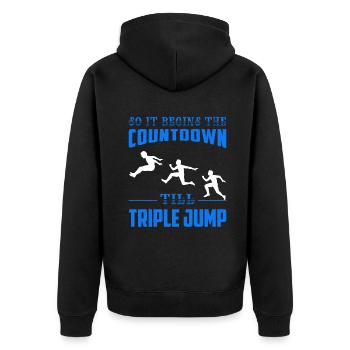 So it begins the countdown till Tripple Jump - Unisex Premium Bio Zip Hoodie - Schwarz - Hinten - Nico (187cm)