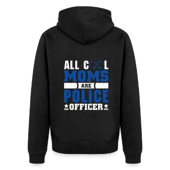 Polizei Polizist Polizeibeamte - Unisex Premium Bio Zip Hoodie - Schwarz - Hinten - Nico (187cm)