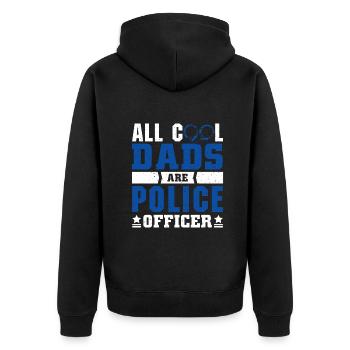 Polizei Polizist Polizeibeamte - Unisex Premium Bio Zip Hoodie - Schwarz - Hinten - Nico (187cm)