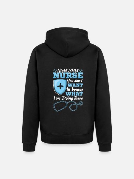 Night Shift Nurse - Unisex Premium Bio Zip Hoodie - Schwarz