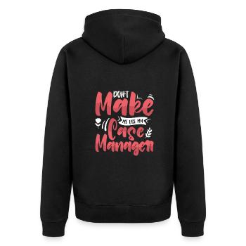 Birth Worker - Unisex Premium Bio Zip Hoodie - Schwarz - Hinten - Nico (187cm)