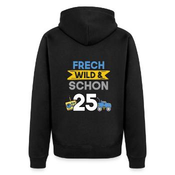 Geschenk 25 Jahre Geburtstag Spielzeug Auto - Unisex Premium Bio Zip Hoodie - Schwarz - Hinten - Nico (187cm)