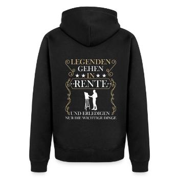 Rentner Rente Rentenbeginn Bilder malen Malerei - Unisex Premium Bio Zip Hoodie - Schwarz - Hinten - Nico (187cm)